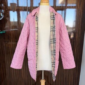 Vintage Burberry Pink Quilted Women's Puffer Jacket